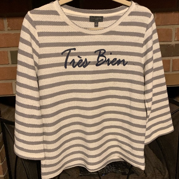 SOLD S Très Bien textured striped lightweight top - Picture 8 of 9